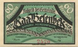 Raa-Besenbek - Gemeinde - - 31.12.1921 - 60 Pfennig 