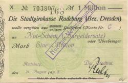 Radeburg - Stadt - 21.8.1923 - 1 Million Mark 