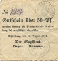 Rastenburg (heute: PL-Ketrzyn) - Stadt - 24.8.1914 - 50 Pfennig
