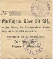 Rastenburg (heute: PL-Ketrzyn) - Stadt - 24.8.1914 - 50 Pfennig