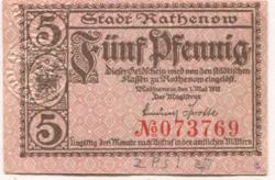 Rathenow - Stadt - 1.5.1917  - 5 Pfennig 