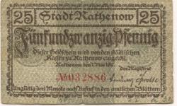 Rathenow - Stadt - 1.5.1917 - 25 Pfennig