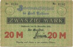 Rathenow - Stadt - 12.11.1918  - 20 Mark 