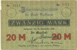 Rathenow - Stadt - 12.11.1918 - 20 Mark