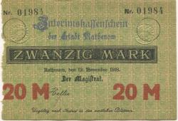 Rathenow - Stadt - 12.11.1918 - 20 Mark