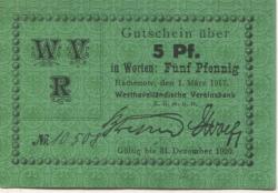 Rathenow - Westhavelländische Vereinsbank EGmbH - 1.3.1917 - 1.12.1920 - 5 Pfennig
