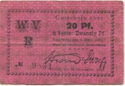 Rathenow - Westhavelländische Vereinsbank EGmbH - 1.3.1917 - 1.12.1920 - 20 Pfennig
