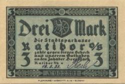 Ratibor - (heute: PL-Racibórz) - Stadtsparkasse - 10.5.1922 - 3 Mark