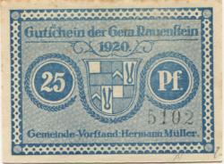 Rauenstein (heute: Frankenblick) - Gemeinde - 1920 - 25 Pfennig