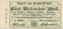 Rauxel (heute: Castrop-Rauxel) - Amt - 20.10.1923 - 5 Milliarden Mark