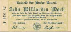 Rauxel (heute: Castrop-Rauxel) - Amt - 20.10.1923 - 10 Milliarden Mark