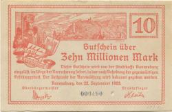 Ravensburg - Stadt - 22.9.1923 - 10 Millionen Mark