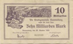 Ravensburg - Stadt - 25.10.1923 - 10 Milliarden Mark