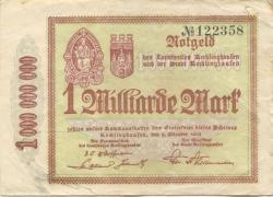 Recklinghausen - Kreis und Stadt - 5.10.1923 - 1 Milliarde Mark