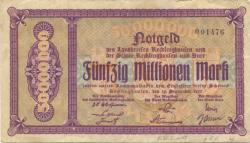 Recklinghausen und Buer - Kreis und Stadt Recklinghausen, Stadt Buer - 15.9.1923 - 50 Millionen Mark