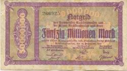 Recklinghausen und Buer - Kreis und Stadt Recklinghausen, Stadt Buer - 15.9.1923 - 50 Millionen Mark