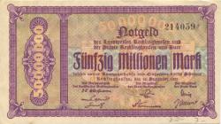 Recklinghausen und Buer - Kreis und Stadt Recklinghausen, Stadt Buer - 15.9.1923 - 50 Millionen Mark