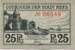 Rees - Stadt - 1920 - 25 Pfennig