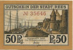 Rees - Stadt - 1920 - 50 Pfennig
