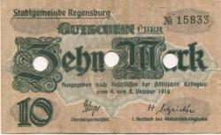 Regensburg - Stadt - (4./8.1918) - 10 Mark