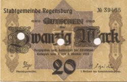 Regensburg - Stadt - (4./8.1918) - 20 Mark 