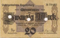 Regensburg - Stadt - (4./8.1918) - 20 Mark