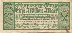 Regensburg - Stadt - 8.8.1923 - 1 Million Mark