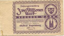 Regensburg - Stadt - 25.8.1923 - 2 Millionen Mark