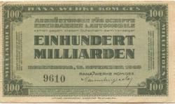 Regensburg - Rana-Werke KG, Ausrüstungen für Schiffe, Eisenbahnen und Automobile - 15.11.1923 - 100 Milliarden Mark