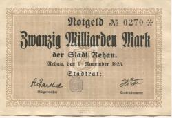 Rehau - Stadt - 1.11.1923 - 20 Milliarden Mark
