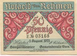 Rehmen (heute: Oppurg) - Gemeinde - 1.8.1921 - 50 Pfennig