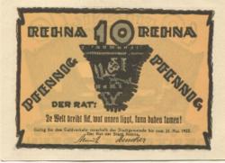 Rehna - Stadt - - 31.5.1922 - 10 Pfennig