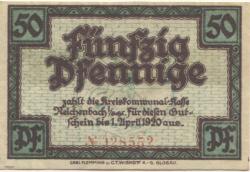 Reichenbach (heute: PL-Dzierzoniów) - Kreis - 1.4.1920 - 50 Pfennig