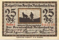 Reichenbach (heute: PL-Dzierzoniów) - Kreis - -- - 25 Pfennig