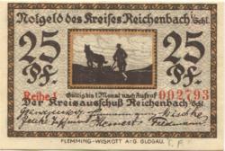 Reichenbach (heute: PL-Dzierzoniów) - Kreis - -- - 25 Pfennig