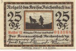 Reichenbach (heute: PL-Dzierzoniów) - Kreis - -- - 25 Pfennig
