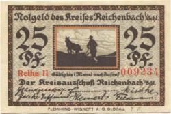 Reichenbach (heute: PL-Dzierzoniów) - Kreis - -- - 25 Pfennig
