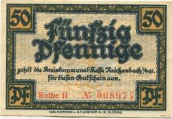 Reichenbach (heute: PL-Dzierzoniów) - Kreis - -- - 50 Pfennig