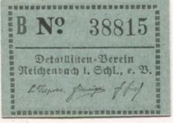Reichenbach (heute: PL-Dzierzoniów) - Detaillisten-Verein - -- - 5 Pfennig