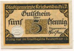 Reichenbach - Stadt - -- - 5 Pfennig