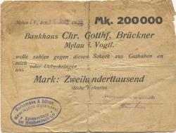 Reichenbach - Reißmann, J. & Söhne, Kammgarn-Spinnerei, Spinnmühle - 17.8.1923 - 200000 Mark