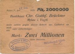Reichenbach - Reißmann, J. & Söhne, Kammgarn-Spinnerei, Spinnmühle - 17.8.1923 - 2 Millionen Mark
