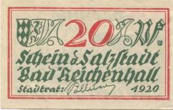 Reichenhall (Bad) - Stadt - 1920 - 20 Pfennig
