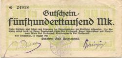 Reichenhall (Bad) - Stadt - 13.8.1923 - 500000 Mark