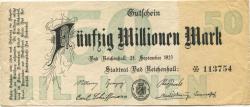Reichenhall (Bad) - Stadt - 24.9.1923 - 50 Millionen Mark