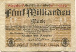 Reichenhall (Bad) - Stadt - 26.10.1923 - 5 Milliarden Mark