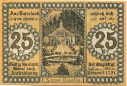 Reinerz (Bad) (heute: PL-Duszniki-Zdrój) - Stadt - 1.7.1921 - 25 Pfennig