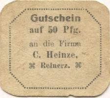 Reinerz (Bad) (heute: PL-Duszniki-Zdrój) - Heinze, C. - -- - 50 Pfennig