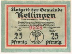 Rellingen - Gemeinde - -- - 25 Pfennig