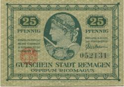 Remagen - Stadt - 1.1.1921 - 25 Pfennig